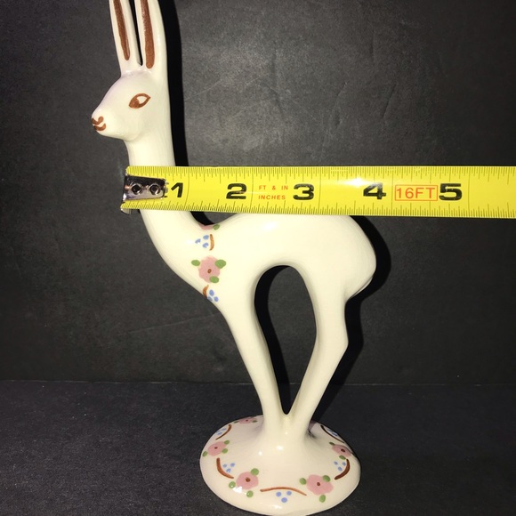 Vintage Artistic California Pottery Ceramic Deer Figurine With Flowers - Picture 8 of 12